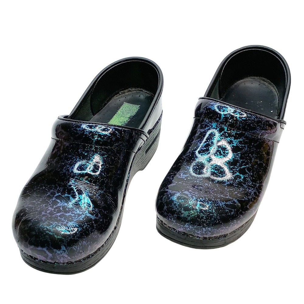 Dansko Professional Clogs Iridescent Blue Purple Patent Leather EU 37 US 6 - 6.5